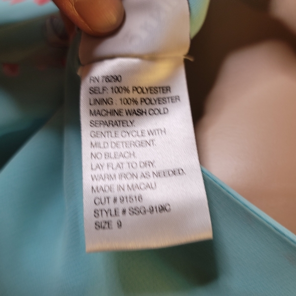 Vintage California Concepts Mini Baby Blue Chiffon Dress - Picture 12 of 12